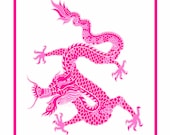 Pink Year of the Dragon Giclee 8x10 - thepinkpagoda