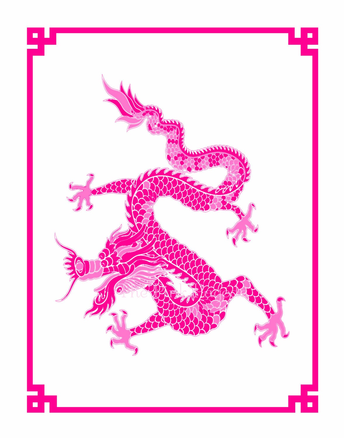 Pink Year of the Dragon Giclee 13x19