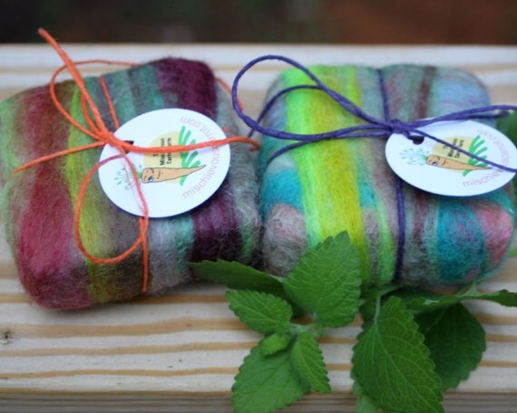 GREAT gift idea - Vanilla Musk Creamy Goat's Milk FELTED soap - 2 Full size bars