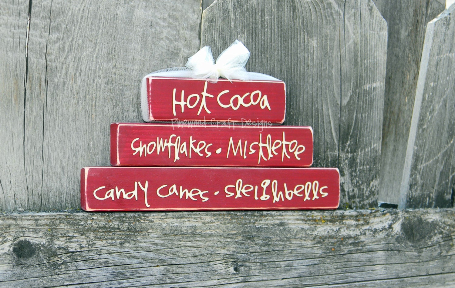 Mini Christmas Words Wood Stacker...Great Addition to any Christmas or Winter decor READY TO SHIP