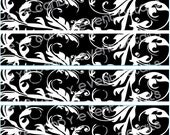 DAMASK black & white Wedding / Shower Printable DIY Napkin Wraps Il_170x135