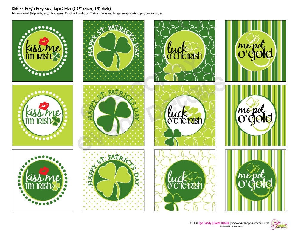 ST PATTY'S day - Kids Party - DIY Printable Party Pack - Photo Booth Props - Coloring Pages Il_170x135