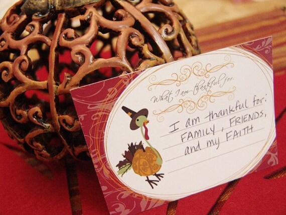 Thanksgiving 'giving thanks' cards - Thanksgiving cards - Thanksgiving gratitude cards - Thanksgiving placecards Il_570xn