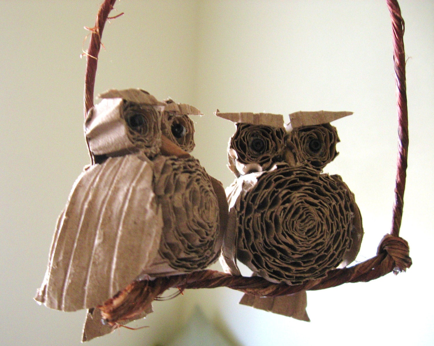 Christmas Ornament Cardboard Owl Duo