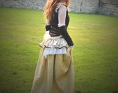 Steampunk outfit, Victorian or Renaissance costume, Size Large L, Steam punk dress, long skirt & bodice top with vintage lace and bustle