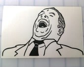 AwYea Face BLACK vinyl decal 5" x 3.081"