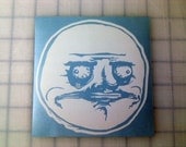 Me Gusta Face White vinyl decal 4.5" x 4.5"