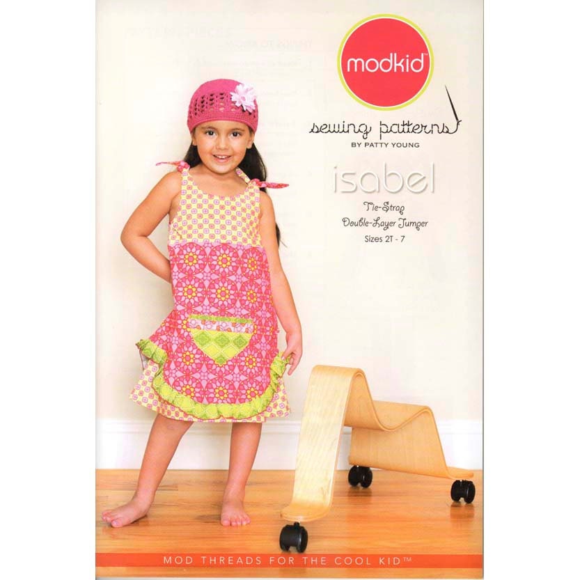 Patty Young for Modkid ISABEL Sewing Pattern -Tie Strap Dress with Double layer skirt  - 2T - 7