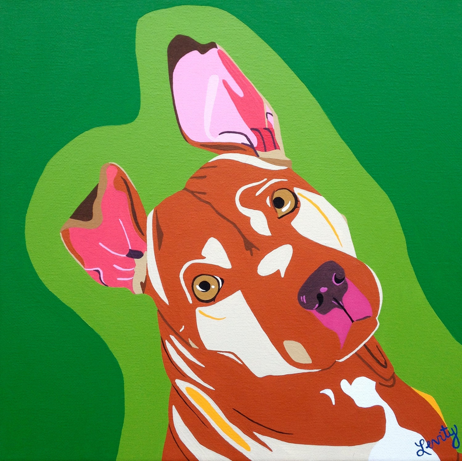 12 x 12 Custom "Dog Pawps" Pet Painting