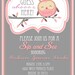 Sip and See Cute Owl Shower Invitation-Digital File Only