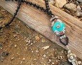Tibetan capped and Goddess pendant mala unisex necklace
