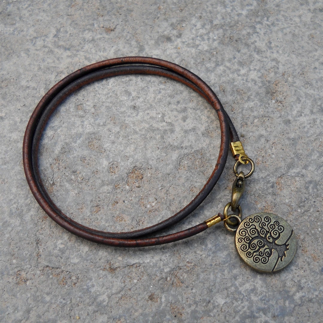 wisdom - Greek leather wrap bracelet Tree of Life