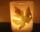 Wedding Decor Lighting Glass Candle Holder Luminary with Silk Leaves for Shower Decorations, Table Settings, or Bridal Bachelorette Parties