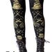 Reserved for Maryweather Hargreaves Pirate Tights Narwhal Print Large Gold on Black Womens Tattoo Sailor Octopus Squid Anchor Nautical