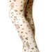 Deer Tights Fawn & Mushroom Print Small Medium Brown on Cream Women Mori Girl Forest Toadstool Woodland Floral Flowers