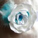 Flower Belt/ Bridal / Bridesmaid/ Party/ Ball/ Dancing/ Ceremony/ White/ Aquamarin Blue/Feather/