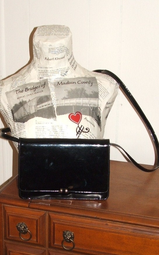 Black Patent Leather Vintage Purse