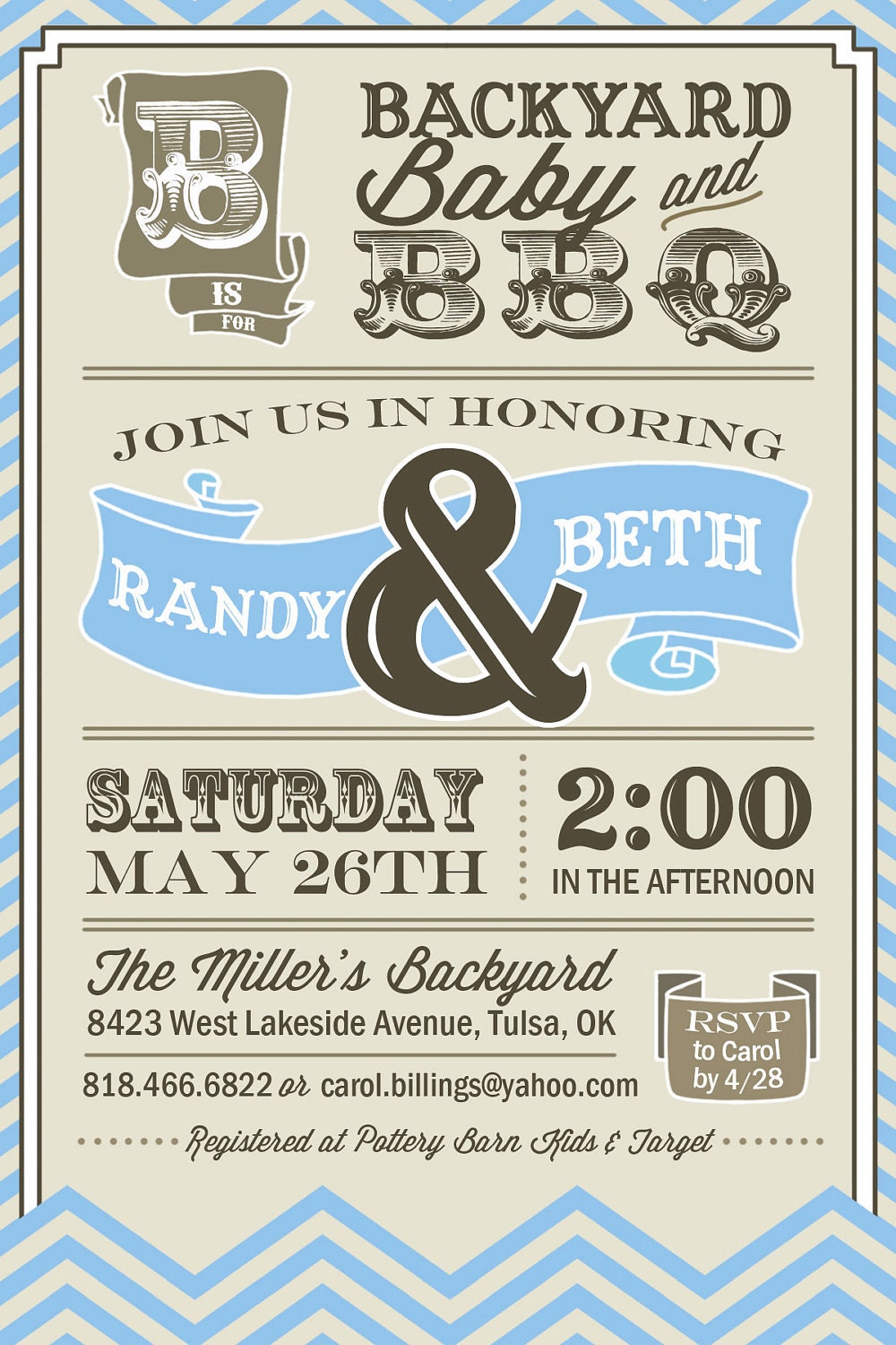 PRINTABLE - Couples BBQ - Baby Shower Invitation -  Digital