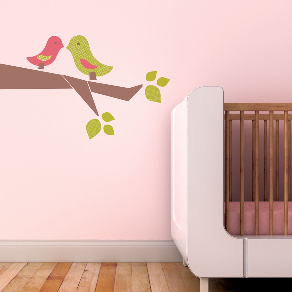 Kids Wall Decal, Nursery Decal and Wall Decal for Children's Rooms. Love Birds Children Wall Decal