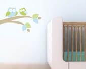 Children Decal. Mommy and Baby Owl Children Wall Decal