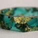 Emerald green with gold flakes eco resin faceted bracelet bangle