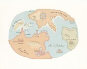 Print - Map of Imagination - inspirational imaginary places