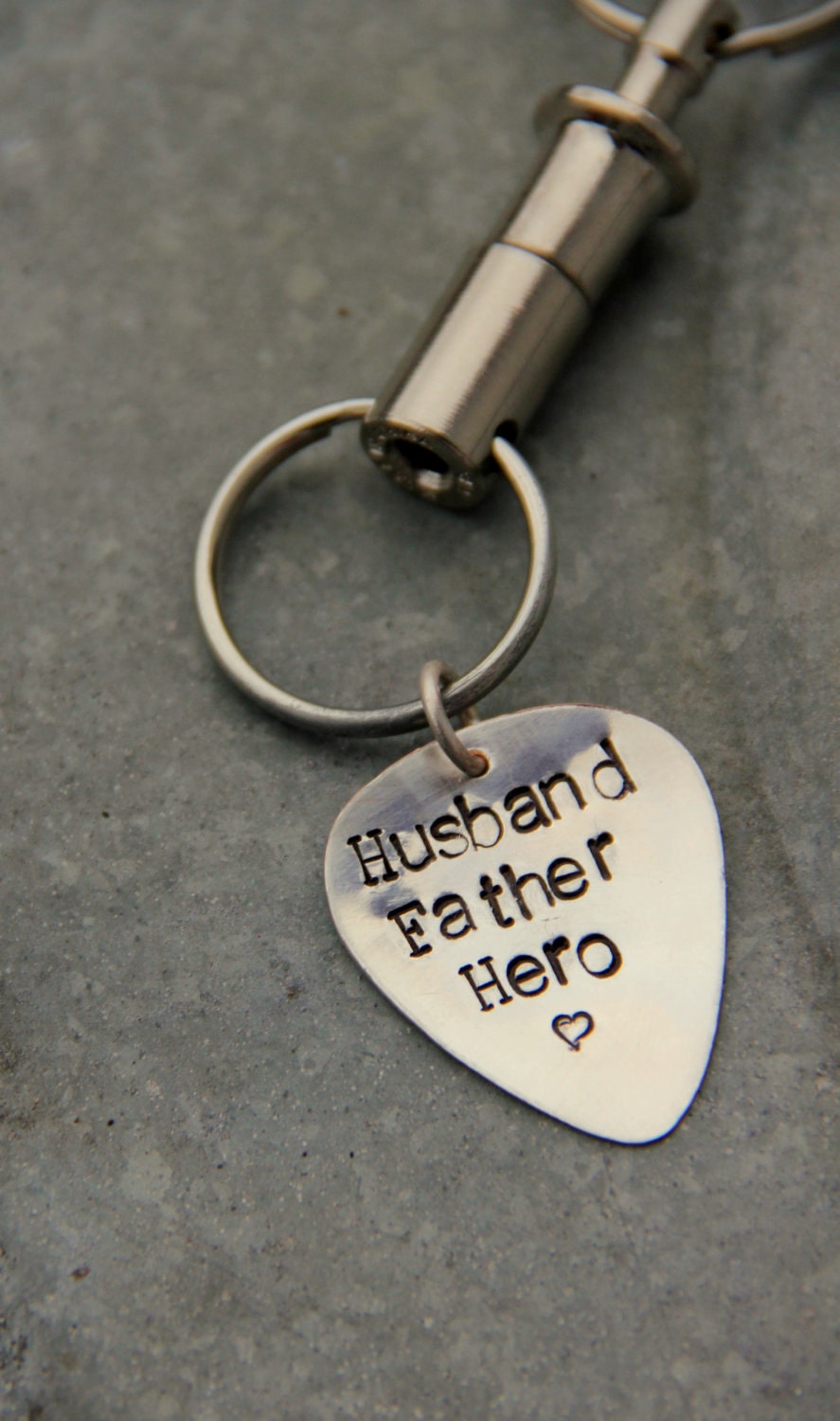 Valentines Day Gift For Him , Hero Father Silver Key Chain for Military Solider Deployment, Gift For Army Dad Veteran, Guitar Key Chains