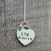 New Bride Gift, Hand stamped wedding date jewelry, Change of Name Monogram Necklace, Wedding Date Heart Pendant, Gift For New Wife