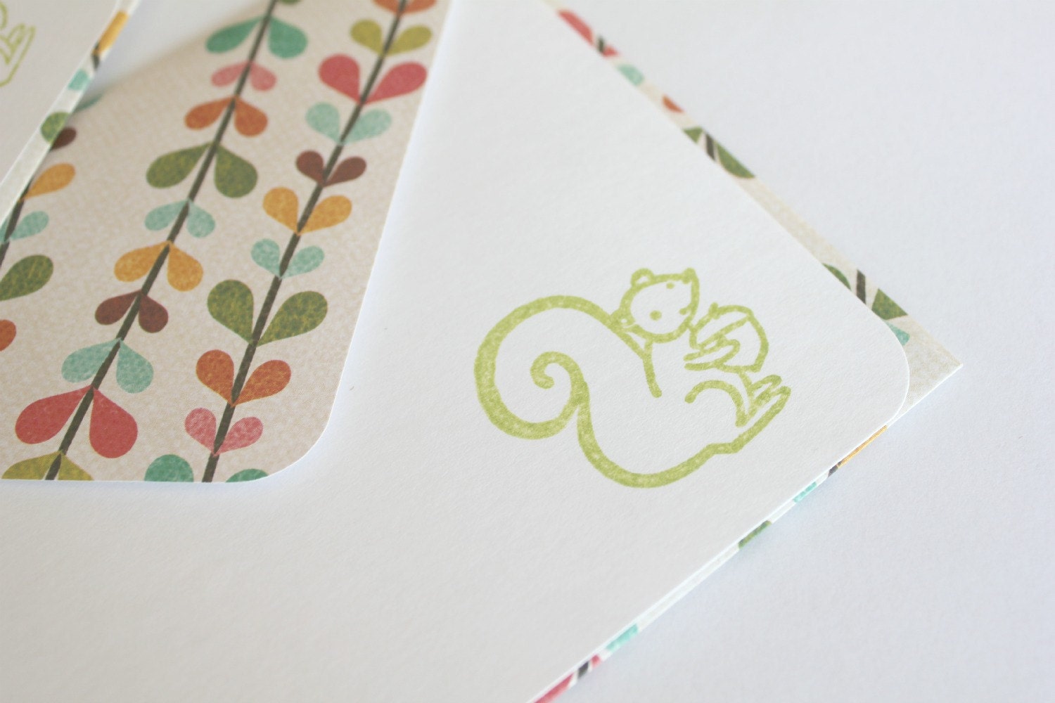 Set of 2 Stationery - Lime Green - Nutty Squirrel