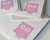 Set of 3 Stationery - Bubble Gum Stripes - What a Hoot