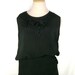 1920s Black Crepe Flapper Dress with Embroidery and Beading - Wonderful Condition (Size medium)