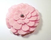 Blush Pink Felt Flower Brooch Soft and Romantic Floral pin fall winter fashion trends fiber art women chic shabby europeanstreetteam