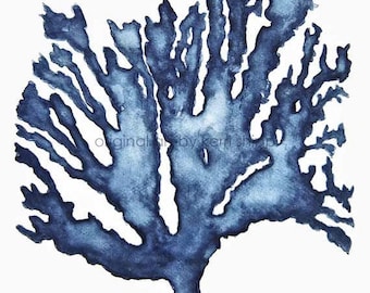 Sea Coral in Denim 11x14