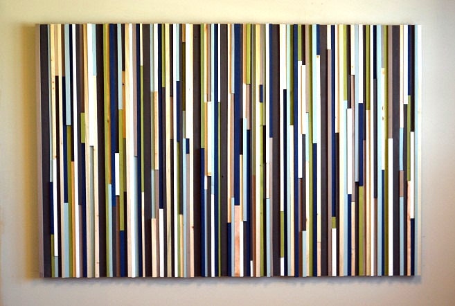 Wood Sculpture Wall Art - Lines - 48x72
