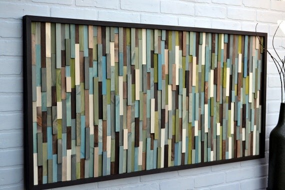 Abstract Painting on Wood - Reclaimed Wood Art Sculpture - Modern Wall Art