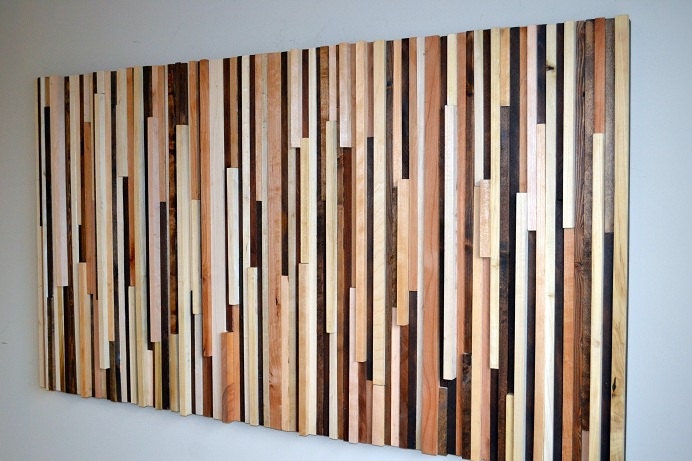 Wood Sculpture Queen Headboard or Wall Art - Lines - 36 x 64