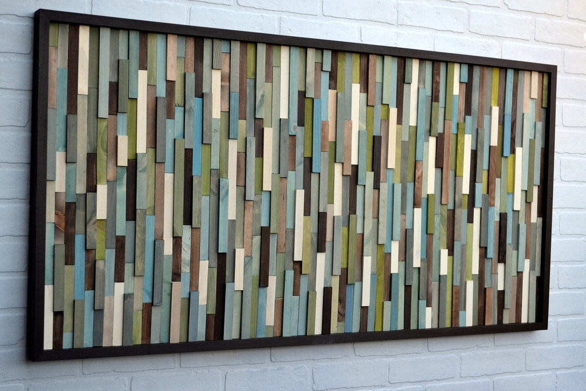 Abstract Painting on Wood - Reclaimed Wood Art Sculpture - Modern Wall Art