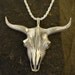 Sterling Silver Southwest Large Cow Skull on a Sterling Silver Chain