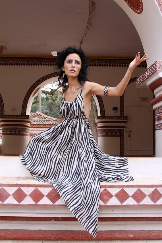 Zebra Print Pleated Dress