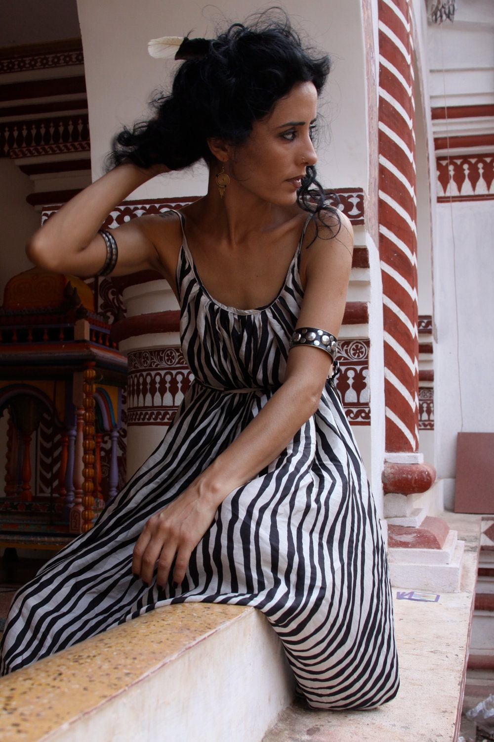 Zebra Print Pleated Dress