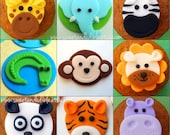 JUNGLE or SAFARI Edible Cupcake Toppers - CHOOSE any 4