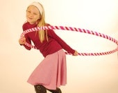 Valentines Day Skirt - Circle Skirt - Mini Stripe Pink and White - Organic Clothing - Eco Friendly