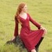 Red Wrap Dress for Women - Organic Cotton Soy Jersey - Eco Friendly - Organic Clothing