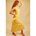 Floral Maxi Skirt - Full Length Skirt - Yellow - Organic Cotton - Eco Friendly - Organic Clothing