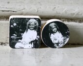 Black Eyed Susan and Green Eyed Daisy Miniature Decorative Woodblock Wall Hangings