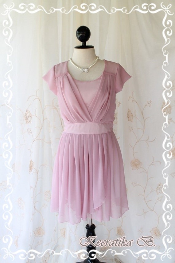 Beautiful Song - Sweet Feminine Ice Cream Sherbet Purple Pastel Softy Pleated Dreamy Lady Casual Dress Romance