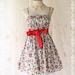 Nature Floral Garden III - Pretty Sweet Spring Summer Inspired  Floral Print Little Cutie Satin Sash Sweet Fresh Vibrant Sundress