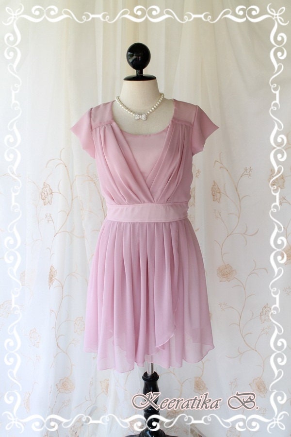 Beautiful Song - Sweet Feminine Ice Cream Sherbet Purple Pastel Softy Pleated Dreamy Lady Casual Dress Romance