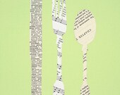 Silverware Paper Collage Print