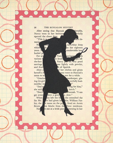 Nancy Drew Silhouette Collage Print